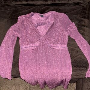 Sparkly Pink Long Sleeve Dress